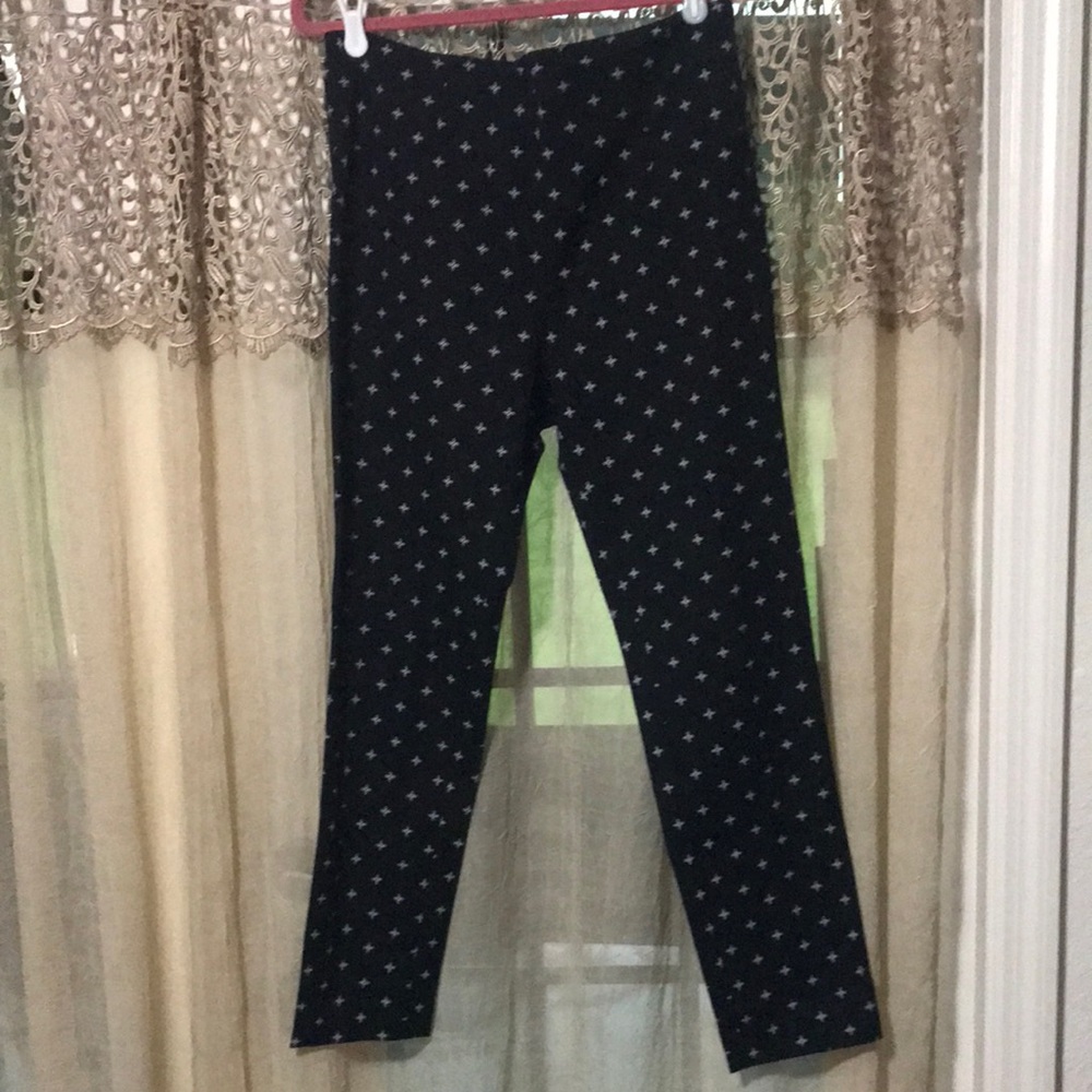 Men's Black Patterned Stretch Pants